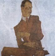 Egon Schiele Portrait of Arthur Roessler (mk12 oil on canvas